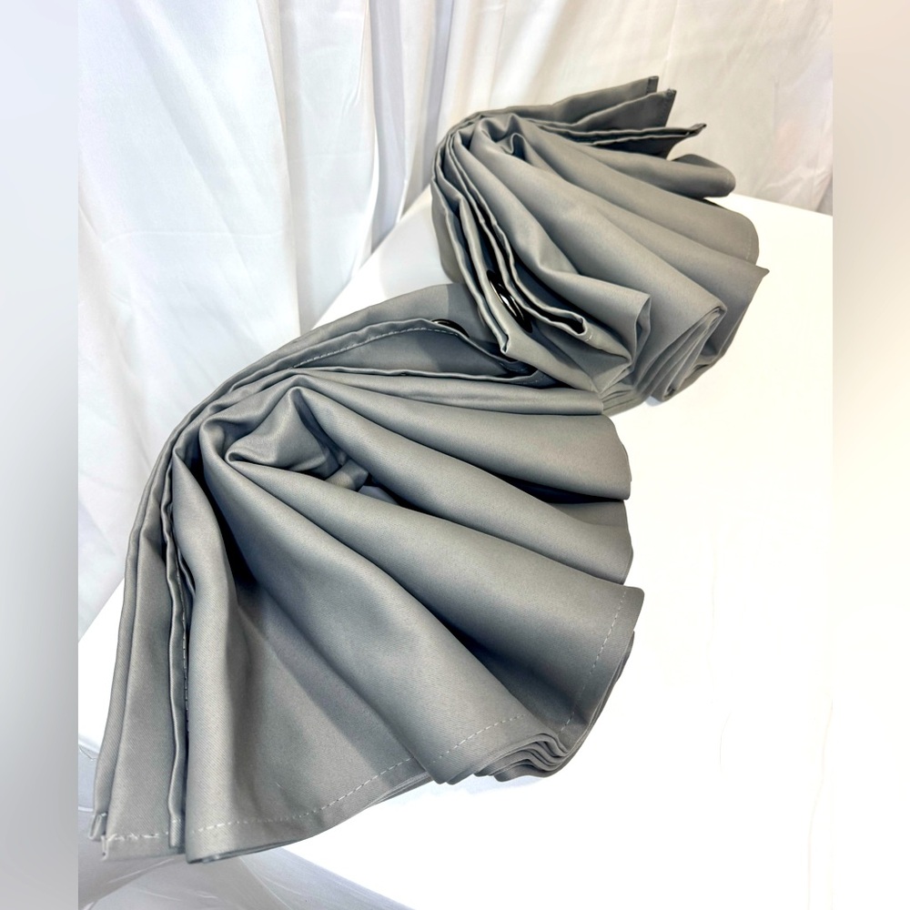 Gray/silver curtain panels with large grommets x2